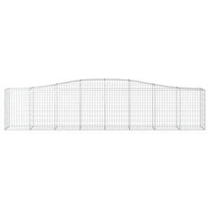 Gabione mit Hochbogen 400x50x80/100 cm Verzinktes Eisen