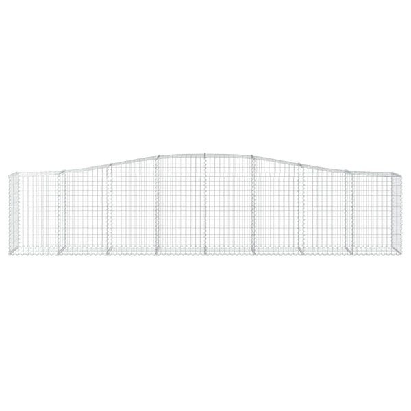Gabione mit Hochbogen 400x50x80/100 cm Verzinktes Eisen