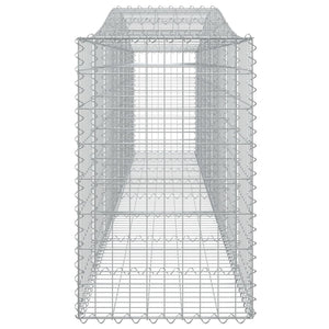 Gabione mit Hochbogen 400x50x80/100 cm Verzinktes Eisen