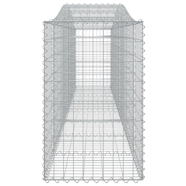 Gabione mit Hochbogen 400x50x80/100 cm Verzinktes Eisen