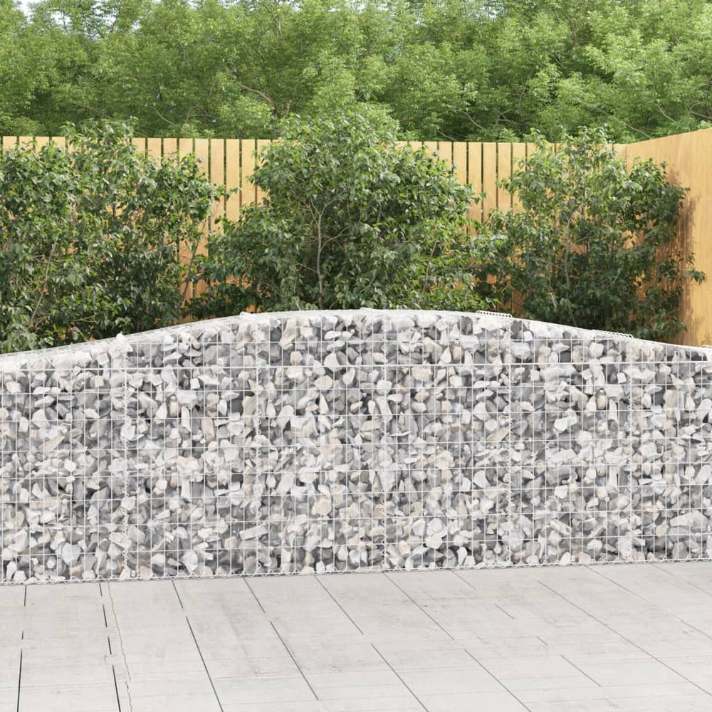 vidaXL Gabion with High Arch 400x50x80/100 cm Galvanised Iron