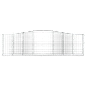 Gabione mit Hochbogen 400x50x100/120 cm Verzinktes Eisen
