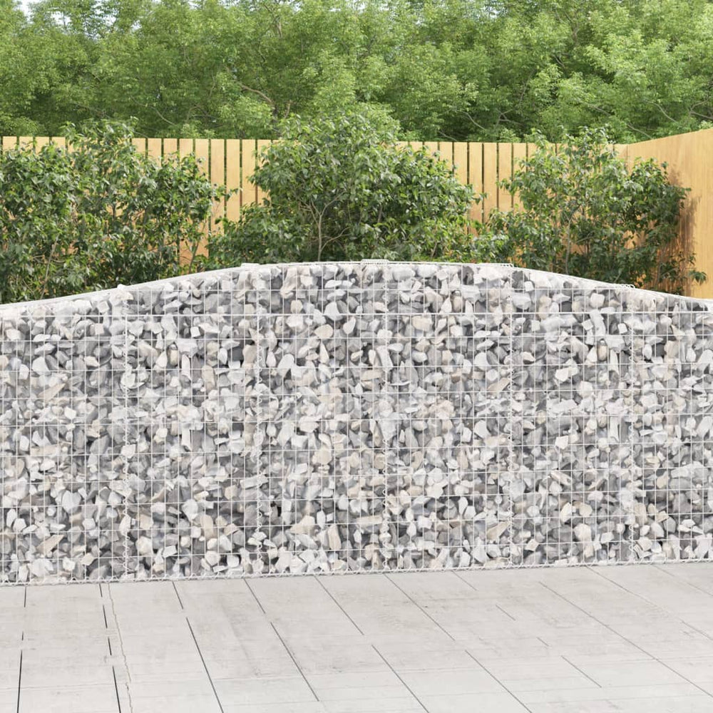 vidaXL Gabion with High Arch 400x50x100/120 cm Galvanized Iron