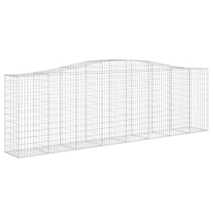 Gabione mit Hochbogen 400x50x120/140 cm Verzinktes Eisen