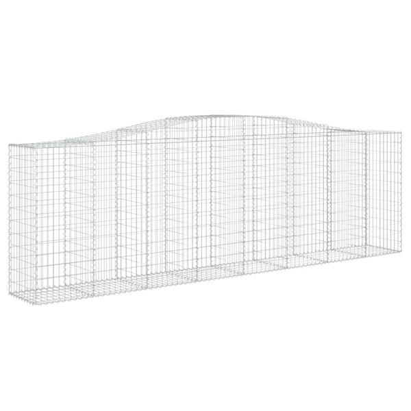 Gabione mit Hochbogen 400x50x120/140 cm Verzinktes Eisen