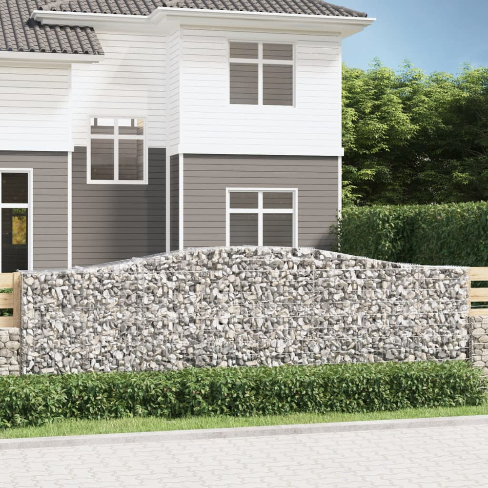 vidaXL Gabion with High Arch 400x50x120/140 cm Galvanized Iron