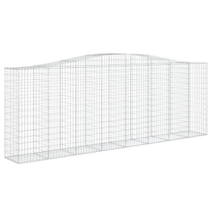 Gabione mit Hochbogen 400x50x140/160 cm Verzinktes Eisen