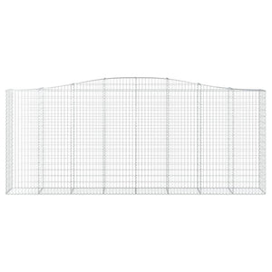 Gabione mit Hochbogen 400x50x160/180 cm Verzinktes Eisen