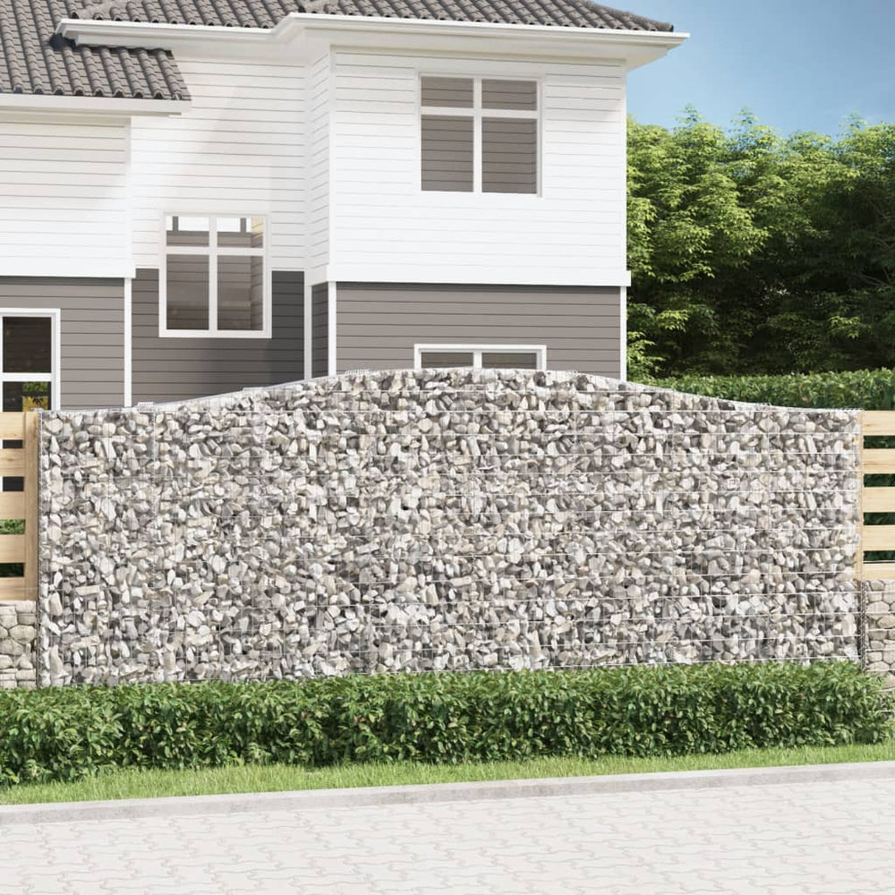 vidaXL Gabion with High Arch 400x50x160/180 cm Galvanized Iron