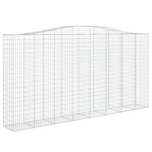 Gabione mit Hochbogen 400x50x200/220 cm Verzinktes Eisen