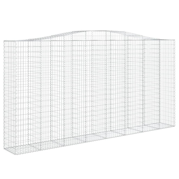 Gabione mit Hochbogen 400x50x200/220 cm Verzinktes Eisen