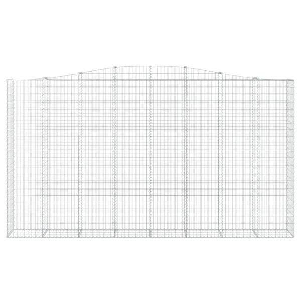 Gabione mit Hochbogen 400x50x220/240 cm Verzinktes Eisen