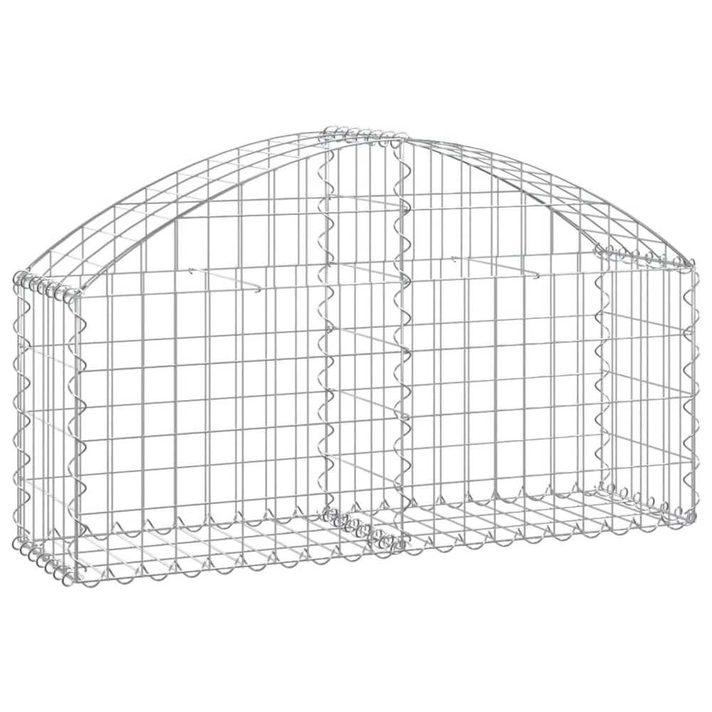 vidaXL Gabion with High Arch 100x30x40/60 cm Galvanized Iron