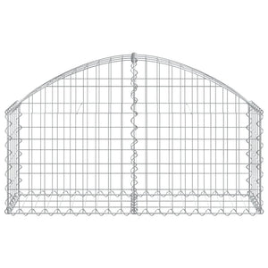 Gabione mit Hochbogen 100x30x40/60 cm Verzinktes Eisen