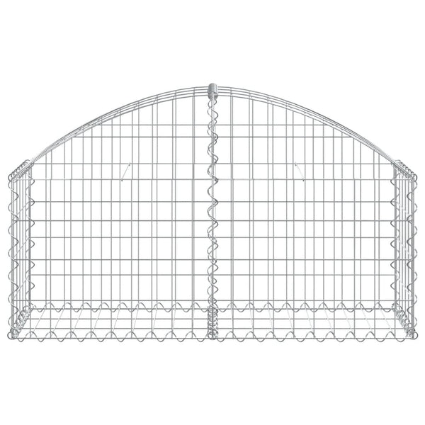 Gabione mit Hochbogen 100x30x40/60 cm Verzinktes Eisen