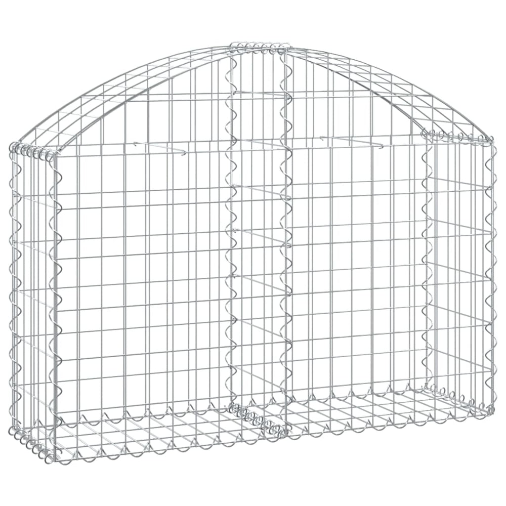 vidaXL Gabion with Raised Arch 100x30x60/80 cm Galvanized Iron