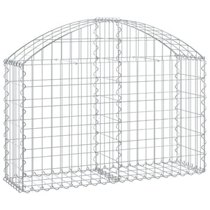Gabione mit Hochbogen 100x30x60/80 cm Verzinktes Eisen
