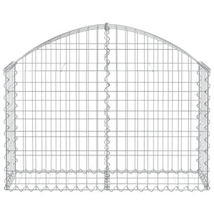 Gabione mit Hochbogen 100x30x60/80 cm Verzinktes Eisen