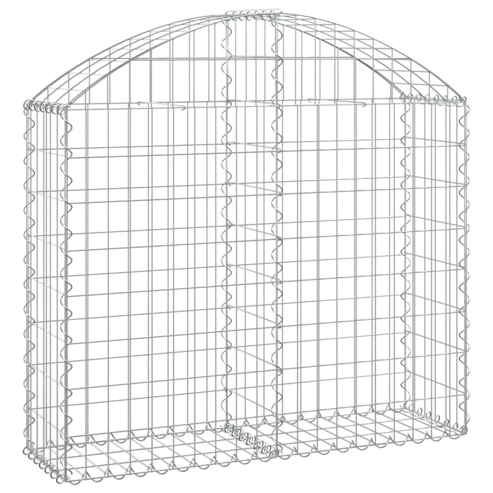 vidaXL Gabion with High Arch 100x30x80/100 cm Galvanised Iron
