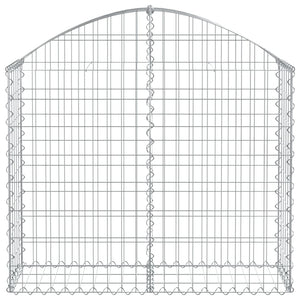 Gabione mit Hochbogen 100x30x80/100 cm Verzinktes Eisen