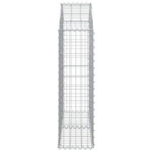Gabione mit Hochbogen 100x30x100/120 cm Verzinktes Eisen