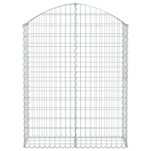 Gabione mit Hochbogen 100x30x120/140 cm Verzinktes Eisen