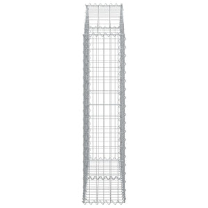 Gabione mit Hochbogen 100x30x120/140 cm Verzinktes Eisen