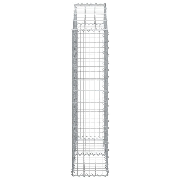 Gabione mit Hochbogen 100x30x120/140 cm Verzinktes Eisen