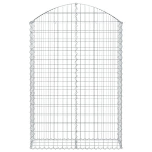 Gabione mit Hochbogen 100x30x140/160 cm Verzinktes Eisen