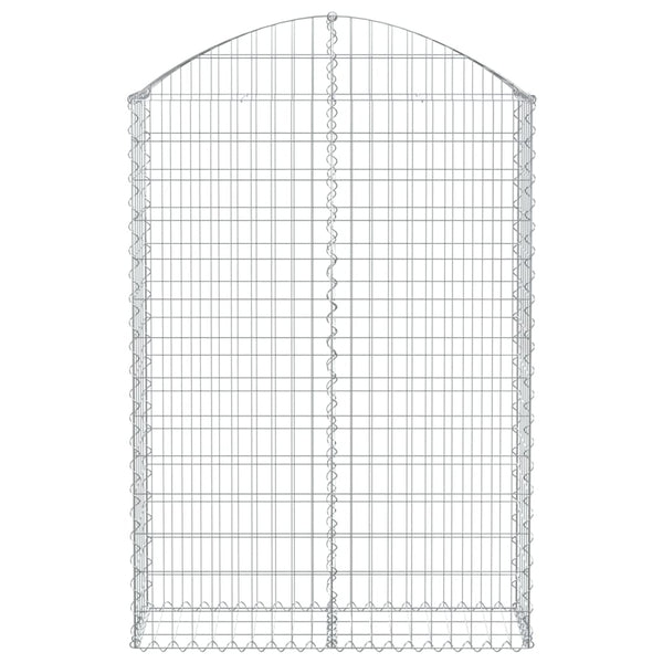 Gabione mit Hochbogen 100x30x140/160 cm Verzinktes Eisen