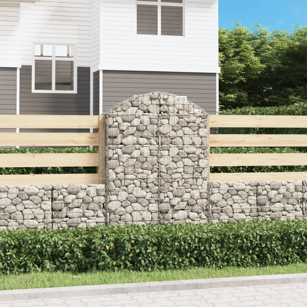 vidaXL Gabion Raised Arch 100x30x140/160 cm Galvanized Iron