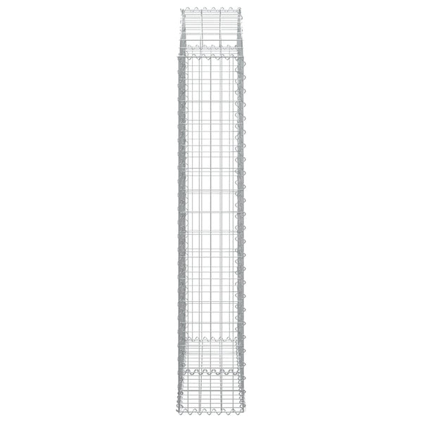 Gabione mit Hochbogen 100x30x160/180 cm Verzinktes Eisen