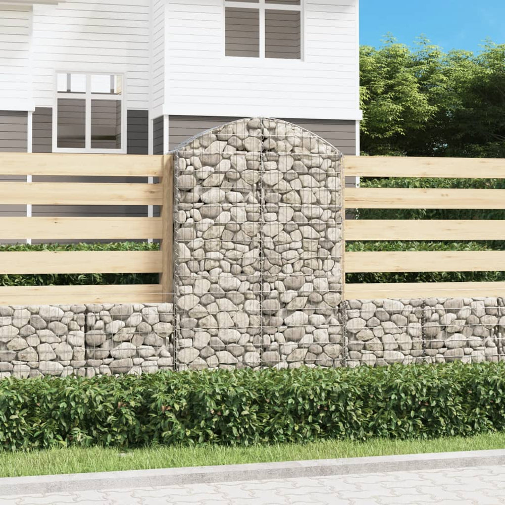 vidaXL Gabion with High Arch 100x30x160/180 cm Galvanized Iron