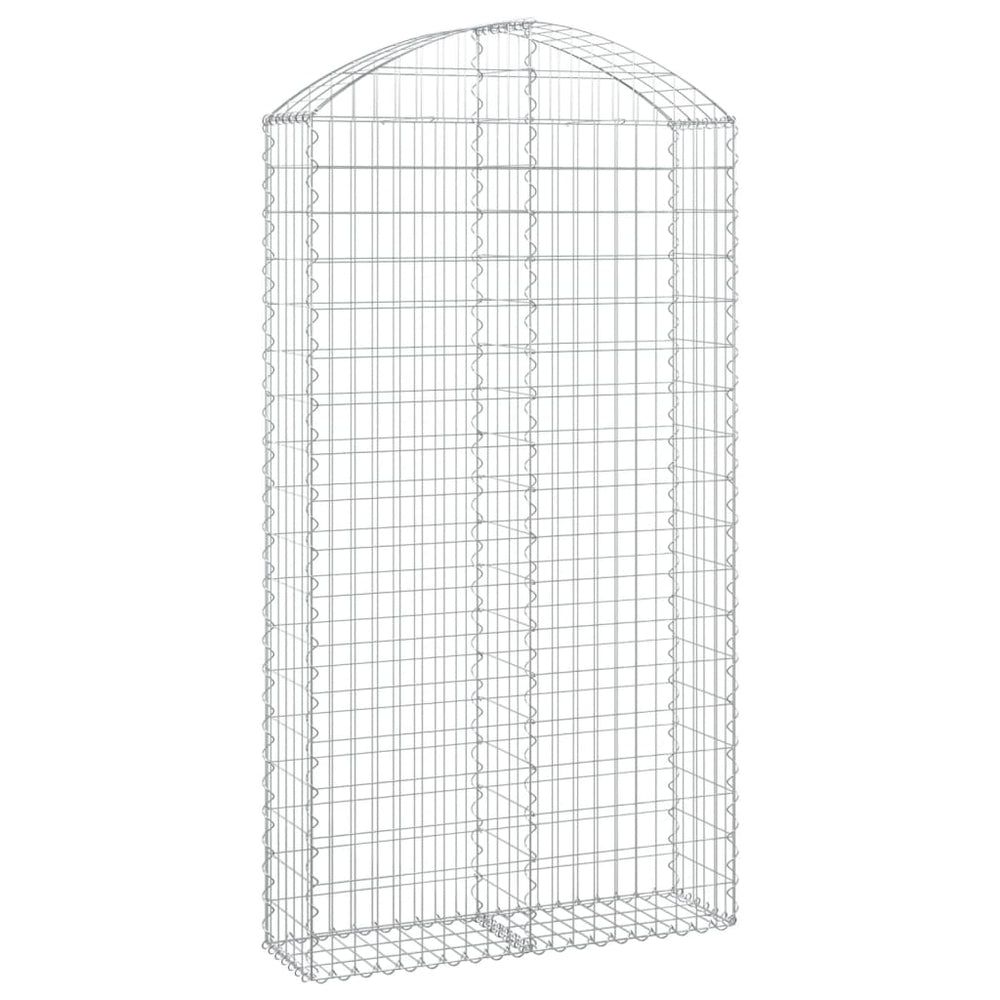 vidaXL Gabion with Arched Top 100x30x180/200 cm Galvanized Iron