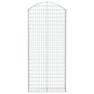 Gabione mit Hochbogen 100x30x220/240 cm Verzinktes Eisen