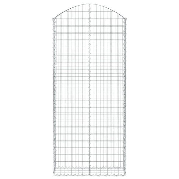 Gabione mit Hochbogen 100x30x220/240 cm Verzinktes Eisen