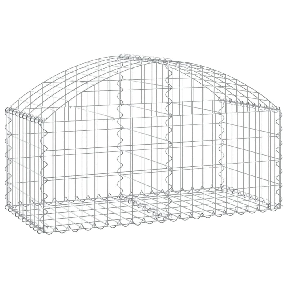 vidaXL Gabion with High Arch 100x50x40/60 cm Galvanized Iron