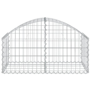 Gabione mit Hochbogen 100x50x40/60 cm Verzinktes Eisen