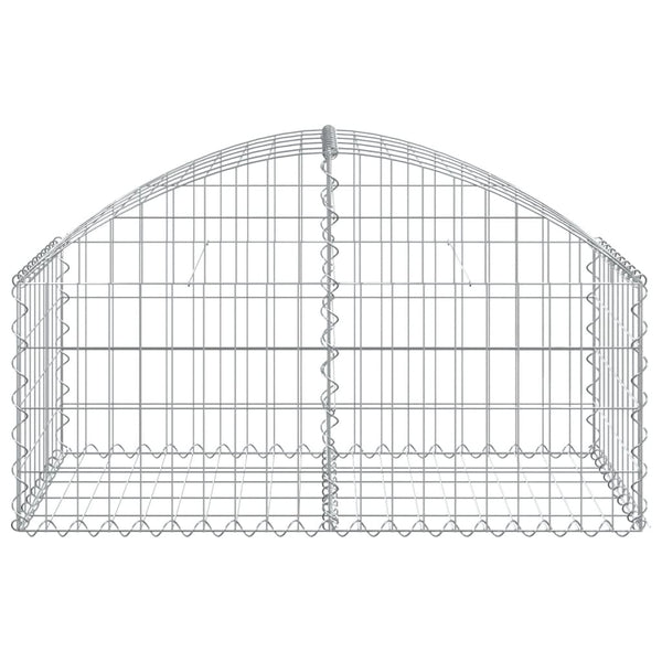 Gabione mit Hochbogen 100x50x40/60 cm Verzinktes Eisen