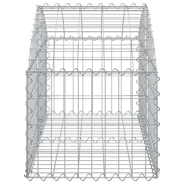 Gabione mit Hochbogen 100x50x40/60 cm Verzinktes Eisen