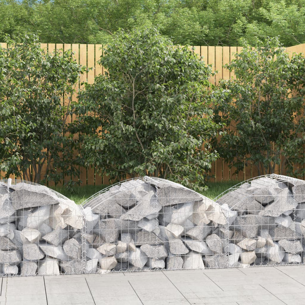 vidaXL Gabion with High Arch 100x50x40/60 cm Galvanized Iron
