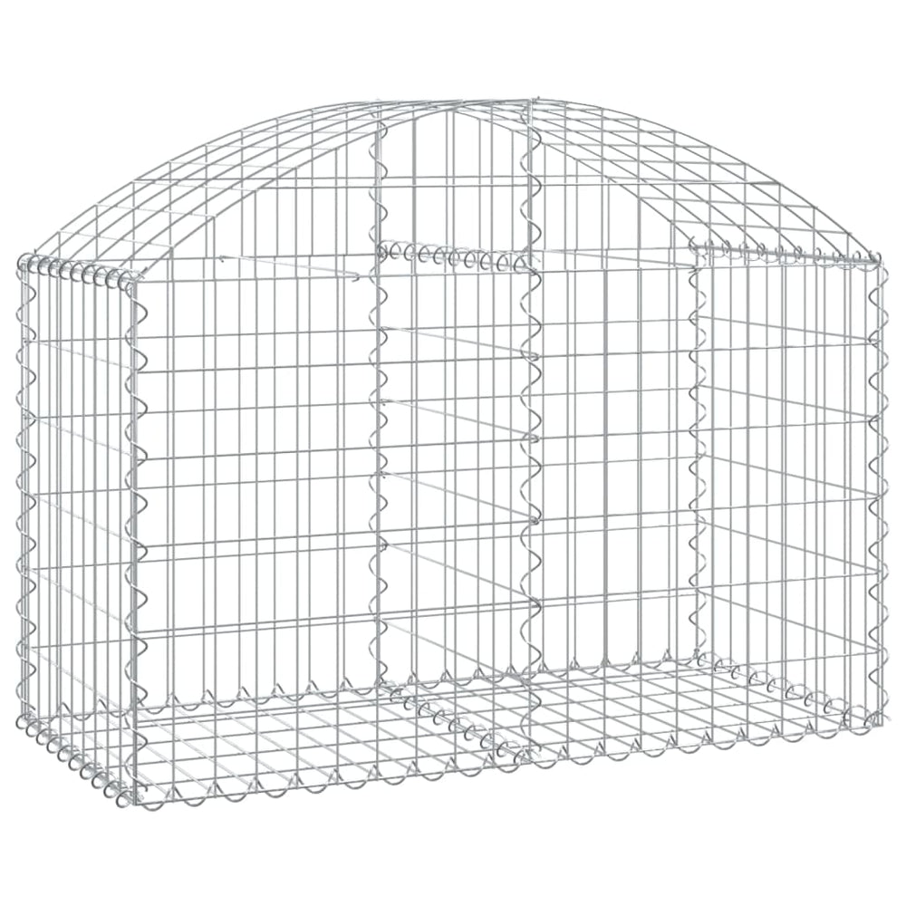 vidaXL Gabion with Raised Arch 100x50x60/80 cm Galvanized Iron