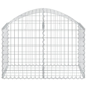 Gabione mit Hochbogen 100x50x60/80 cm Verzinktes Eisen