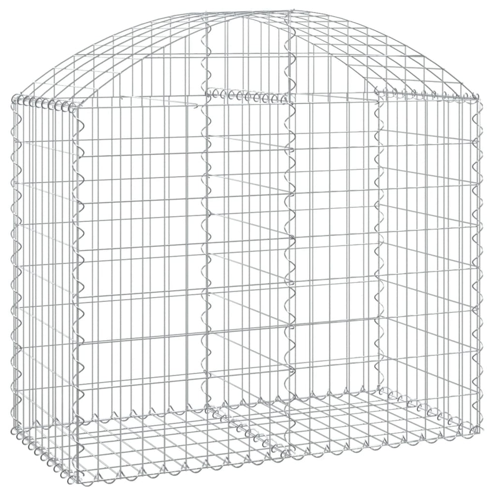 vidaXL Gabion with High Arch 100x50x80/100 cm Galvanised Iron