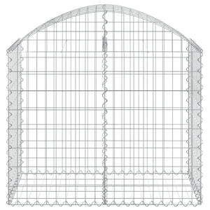 Gabione mit Hochbogen 100x50x80/100 cm Verzinktes Eisen