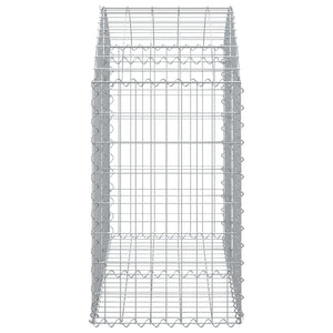 Gabione mit Hochbogen 100x50x80/100 cm Verzinktes Eisen