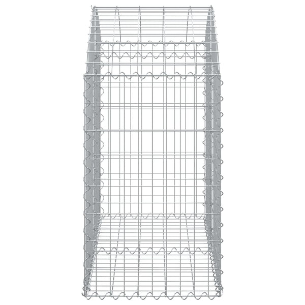 Gabione mit Hochbogen 100x50x80/100 cm Verzinktes Eisen