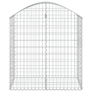 Gabione mit Hochbogen 100x50x100/120 cm Verzinktes Eisen