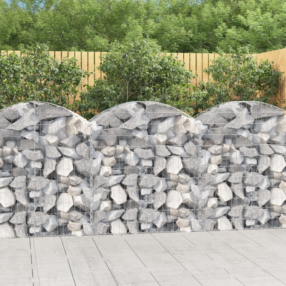 vidaXL Gabion with High Arch 100x50x100/120 cm Galvanized Iron