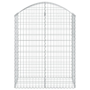 Gabione mit Hochbogen 100x50x120/140 cm Verzinktes Eisen